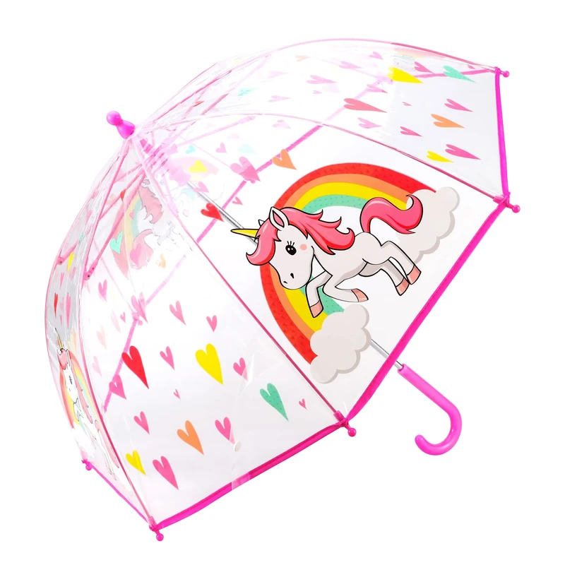 Hartom Rainbow Unicorn Kids POE Dome Umbrella - Light, Windproof, 72cm