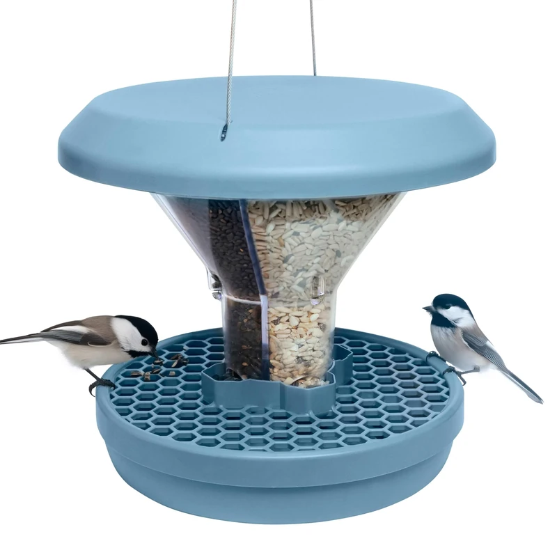 Bird Feeders Hanging Station - Davos - Smart Bird Feeder - No Mess Bird Seed - Seed Tray - Gardening Gifts - Bird Watching Gifts - Bird Table - Robin Food - Blackbird