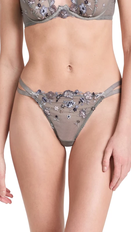 Cosabella Women's Abrima String Thong, Varansai Gray, L-XL