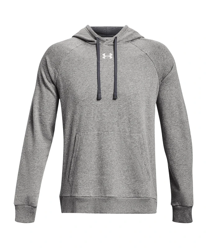 Under Armour mens Rival Fleece Hoodie, (025) Castlerock Light Heather / / White, 4XL