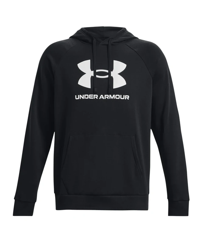 Under Armour Men's Rival Fleece Logo Hoodie, (001) Black / / White, 3XL Tall