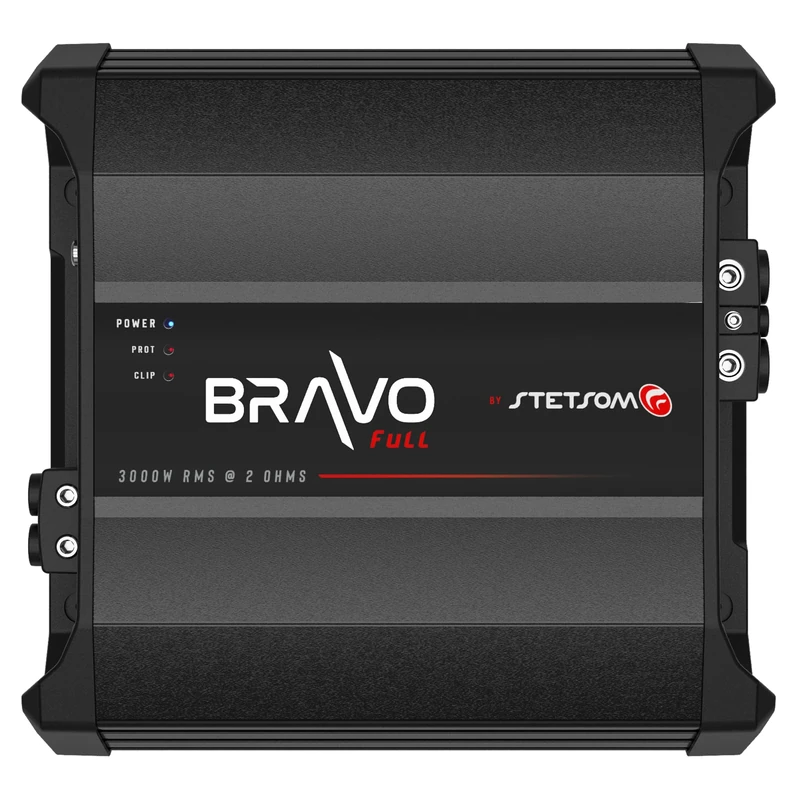 Stetsom Bravo Full 3000 2 Ohms Mono Car Amplifier, 3000.1 3K Watts RMS, 2Ω Stable Car Audio, HD Sound Quality, Crossover & Bass Boost, Car Stereo Speaker Subwoofer MD, Smart Coolers