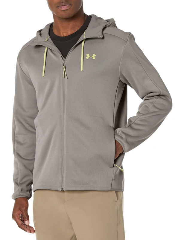 Under Armour Men's Essential Swacket, (295) Pewter / / Lime Yellow, L