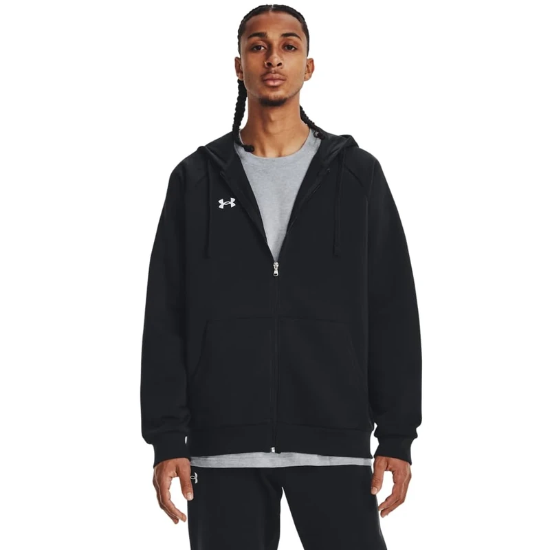 Under Armour Men's UA Rival Fleece FZ Hoodie, Black, S