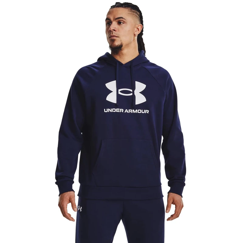 Under Armour Men's UA Rival Fleece Logo HD Shirt Midnight Navy