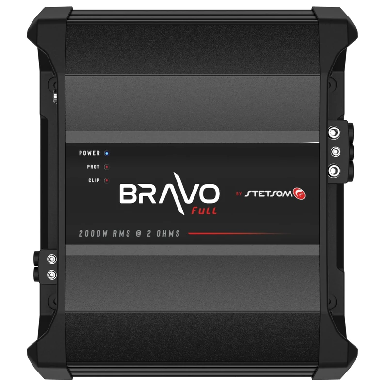 Stetsom Bravo Full 2000 2 Ohms Mono Car Amplifier, 2000.1 2K Watts RMS, 2Ω Stable Car Audio, HD Sound Quality, Crossover & Bass Boost, Car Stereo Speaker Subwoofer MD, Smart Coolers