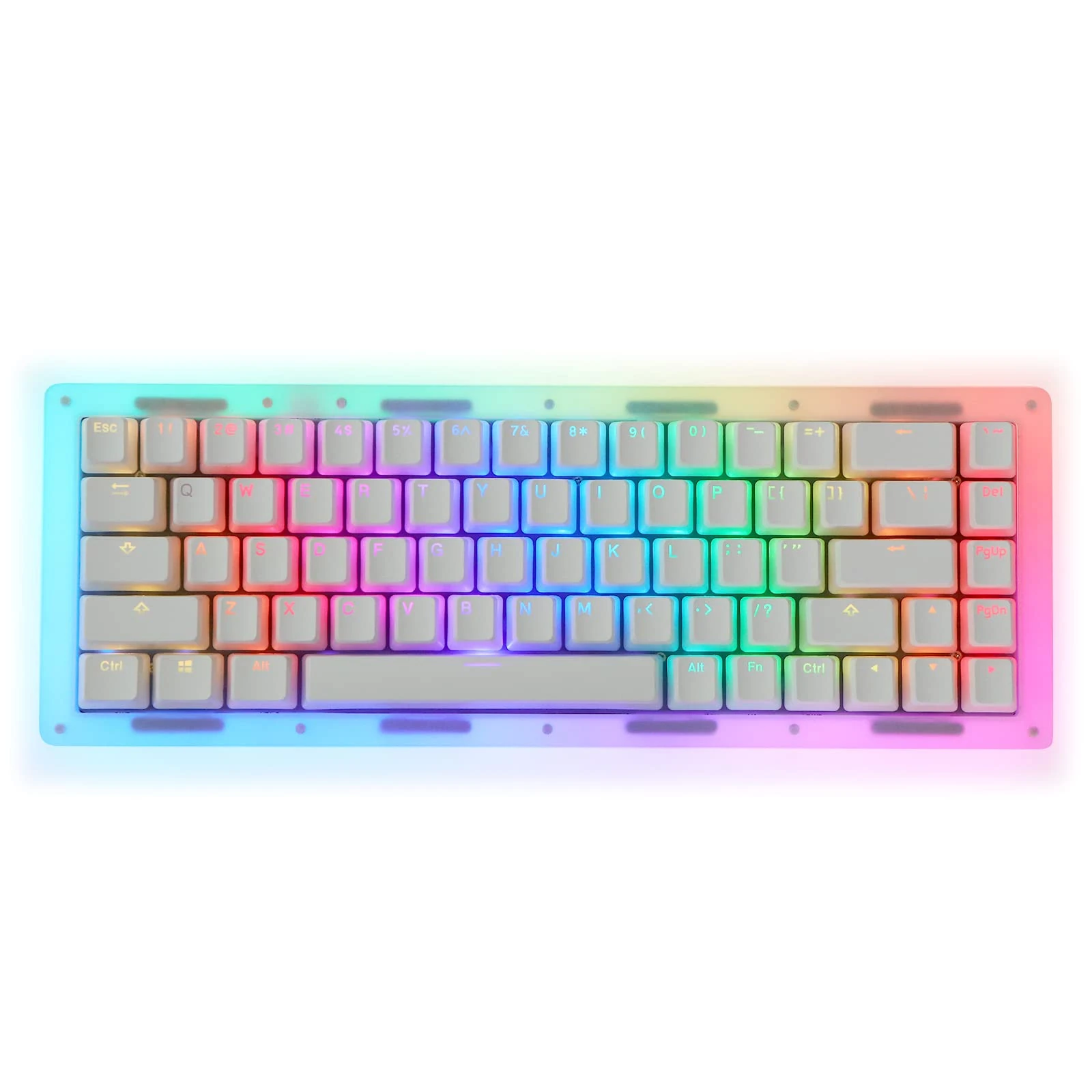 EPOMAKER TK68 65% Gasket Acrylic Hot Swappable 2.4Ghz/Bluetooth 5.0/USB-C Wired Wireless Gaming Keyboard with RGB Backlight, Translucent Pudding Keycaps for Office/Home/Win/Mac