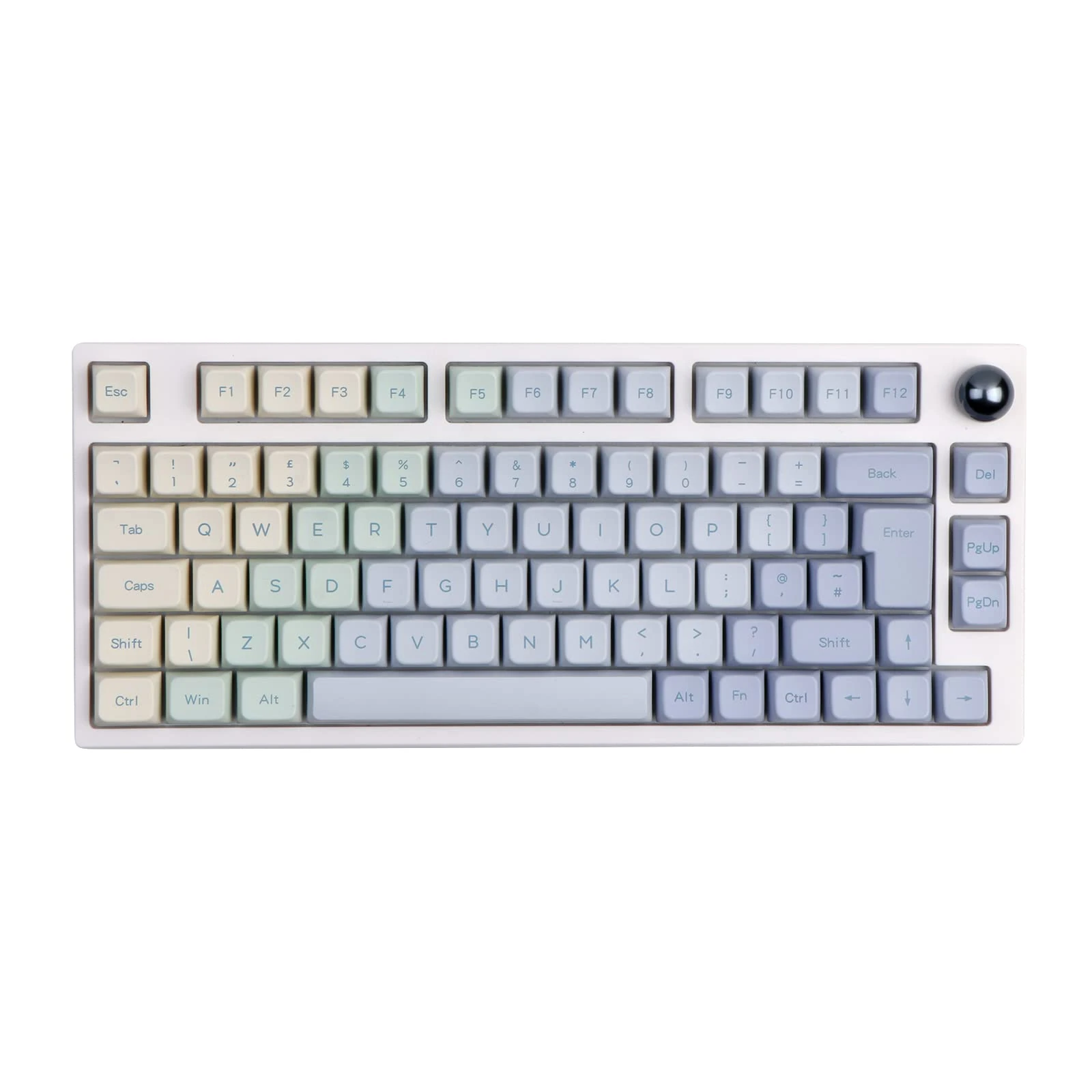 EPOMAKER Monet TH80 PRO 75% ISO(UK) Hot Swap RGB 2.4Ghz/Bluetooth 5.0/Wired Mechanical Keyboard with MDA PBT Keycaps, 4000mah Battery, Knob Control for WIN/Mac/PS4/PS5/Xbox (Budgerigar Switch)