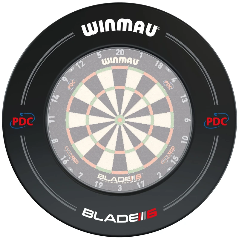 WINMAU PDC Printed Dart Board Surround Ring - Black - Durable Backboard Wall Protector for Dartboards - Professional Darts Accessories