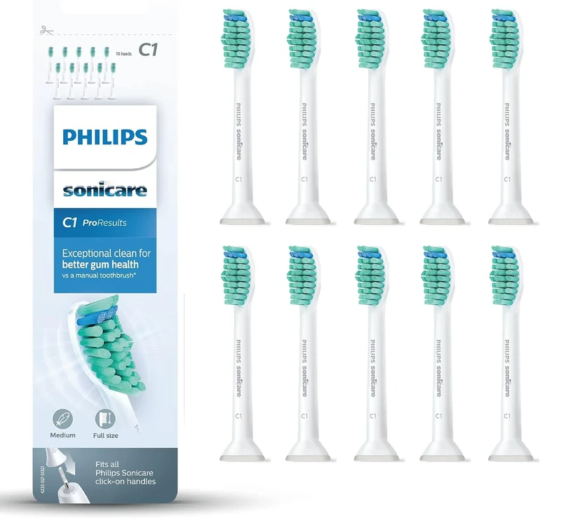 Philips Sonicare Original ProResults Standard Sonic Toothbrush Heads - 10 Pack in White (Model HX6010/32)