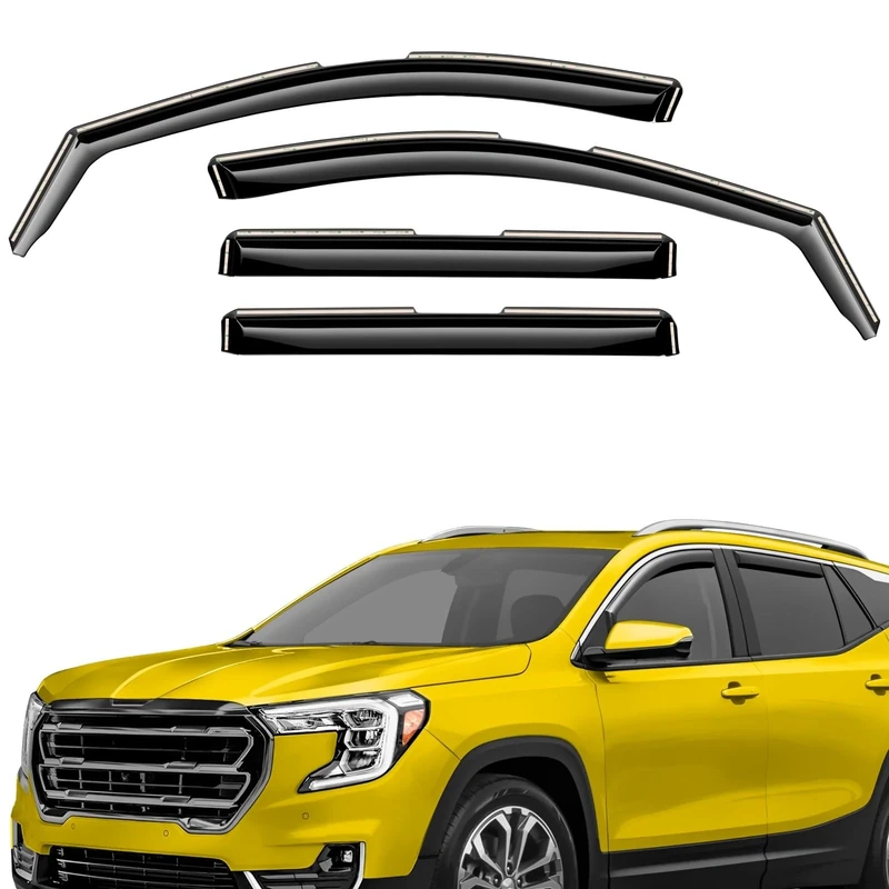 Extra Durable Window Deflectors in-Channel Window Visors Rain Guards Fit for GMC Terrain 2018-2024, Sun Visors, Wind Vent for Shades, Exterior Car Accessories - 4pcs. AG0163
