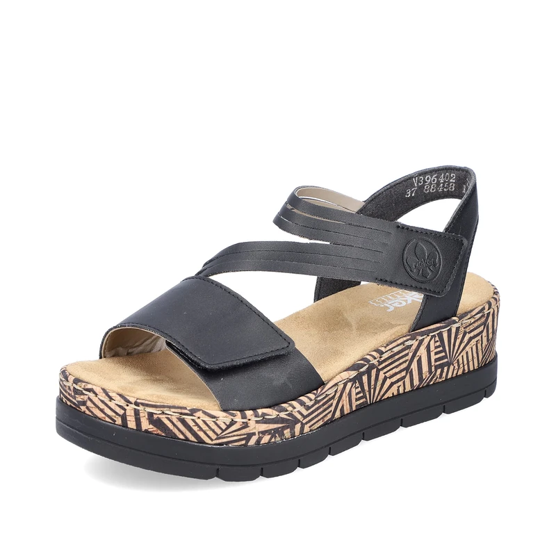 Rieker Women's Sandals V3964, Women's Sandals, Black (black 02), 42 EU Schmal