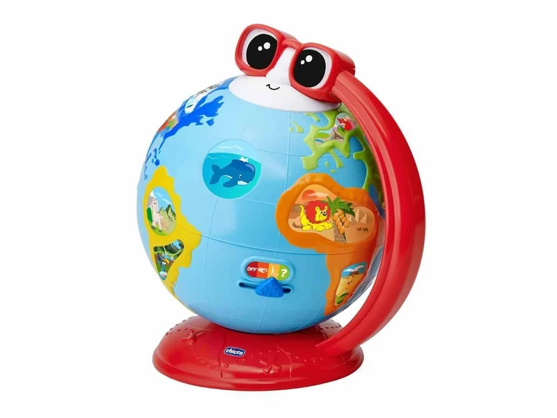 Chicco Dante The Talking Globe, Educational and Interactive World Map to Learn Geography, 3 Modes of Game with Phrases, Quizzes and Songs on Earth, Inspired by the Montessori Method, 2-6 Years