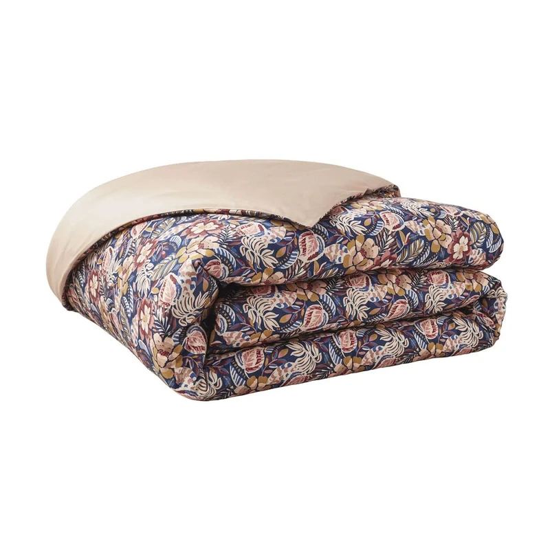 Essix Printed Cotton Satin Duvet Cover, Folk Flowers, 200 x 200 cm
