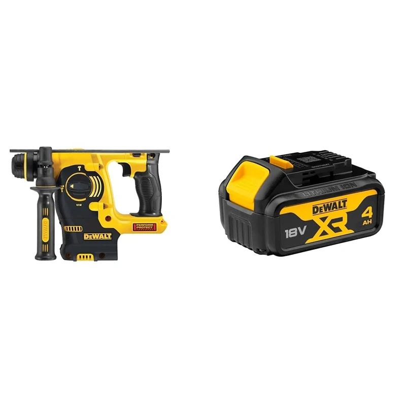 DEWALT DCH253N-XJ 18V XR Lithium-Ion SDS Plus Body Only Rotary Hammer Drill, Yellow/Black, 4.17 cm*13.07 cm*8.66 cm + DEWALT Battery