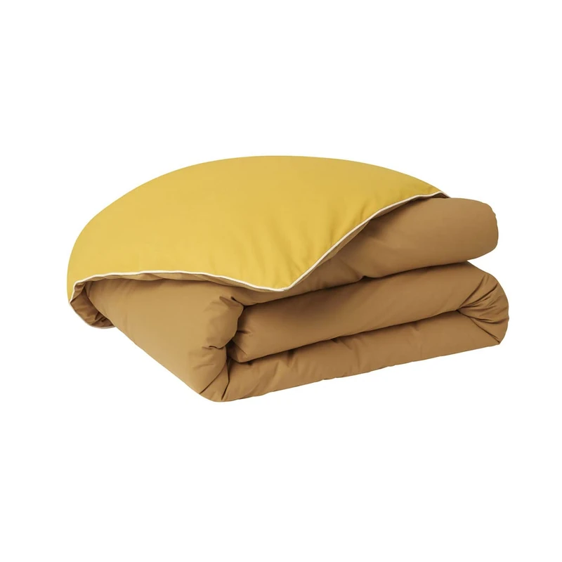 Essix Two-Tone Cotton Duvet Cover, Good Days, Yellow, 240 x 220 cm,