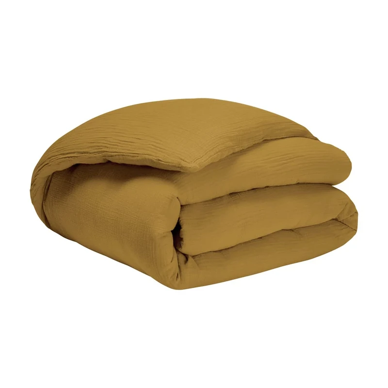 Double Gauze Duvet Cover Washed Cotton Delicate Camel 200 x 200 cm Essix