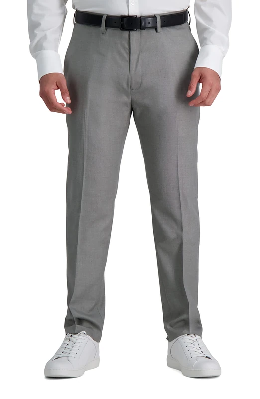 Kenneth Cole REACTION Men's Solid Performance Slim Fit Dress Pant, Light Grey, 30W x 32L