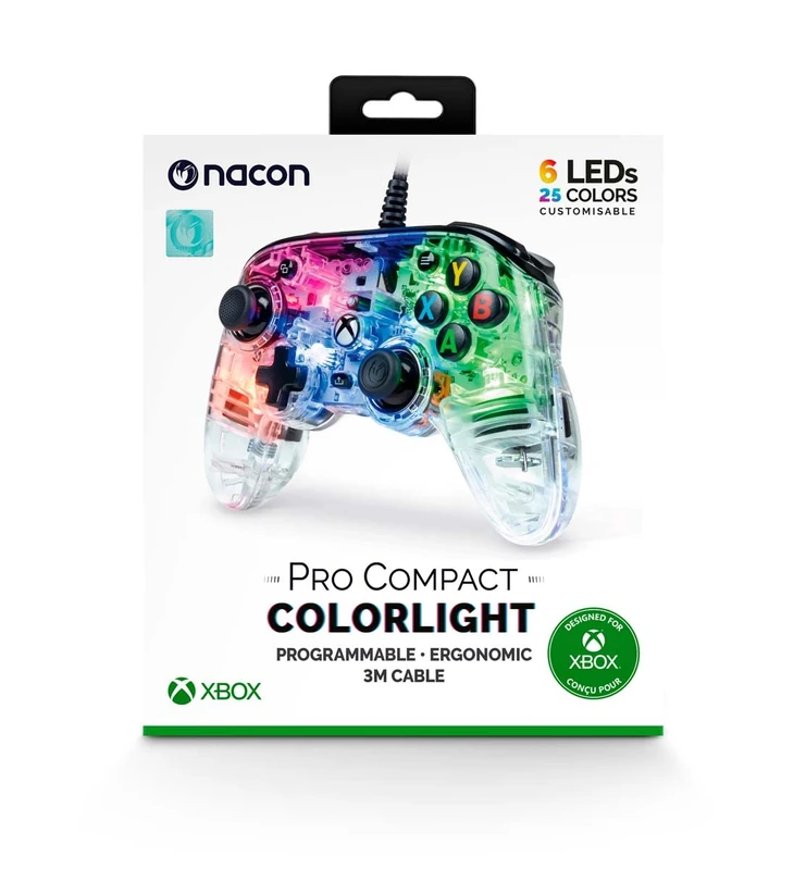 Nacon Pro Compact Controller Edition Colorlight Pour Xbox Series, Xbox One et Windows 10