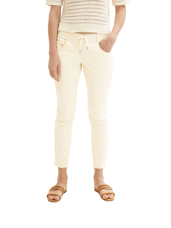 TOM TAILOR Ladie's 1032046 Tapered Relaxed Trousers, 31649-Ivory Ecru, 38W / 28L