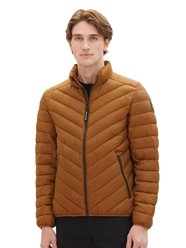 TOM TAILOR men's t-shirt with stripe print & logo, White, XL