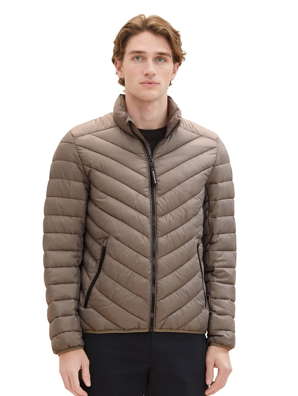 TOM TAILOR men's t-shirt with banded stripes, beige multi gradient stripe, L