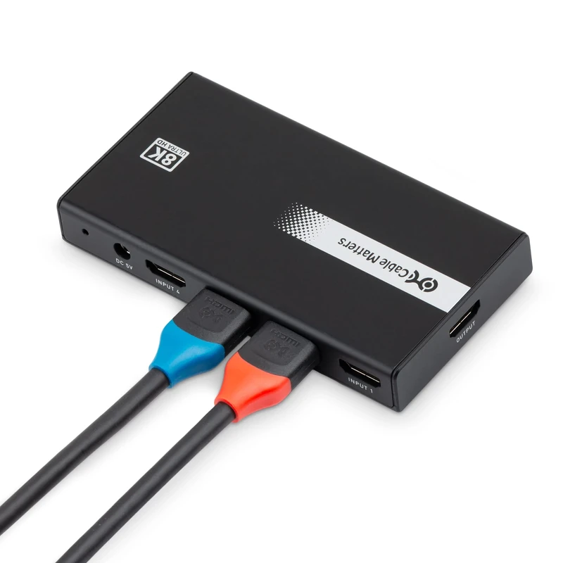 Cable Matters 48Gbps 4-Port HDMI 2.1 Switch - 4K 120Hz / 8K 60Hz, 4-Port HDMI Switch for PS5, Xbox Series X/S, Apple TV, Gaming Monitor, 4K / 8K TV and More