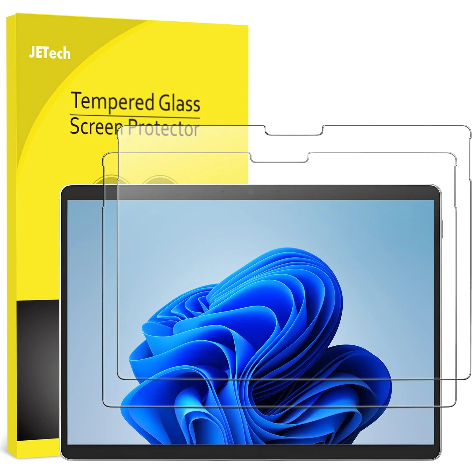 JETech Screen Protector for Surface Pro 8 2021/Pro X 2021/2019 13-Inch, 9H Tempered Glass Film, Support Surface Pen, HD Clear, 2-Pack
