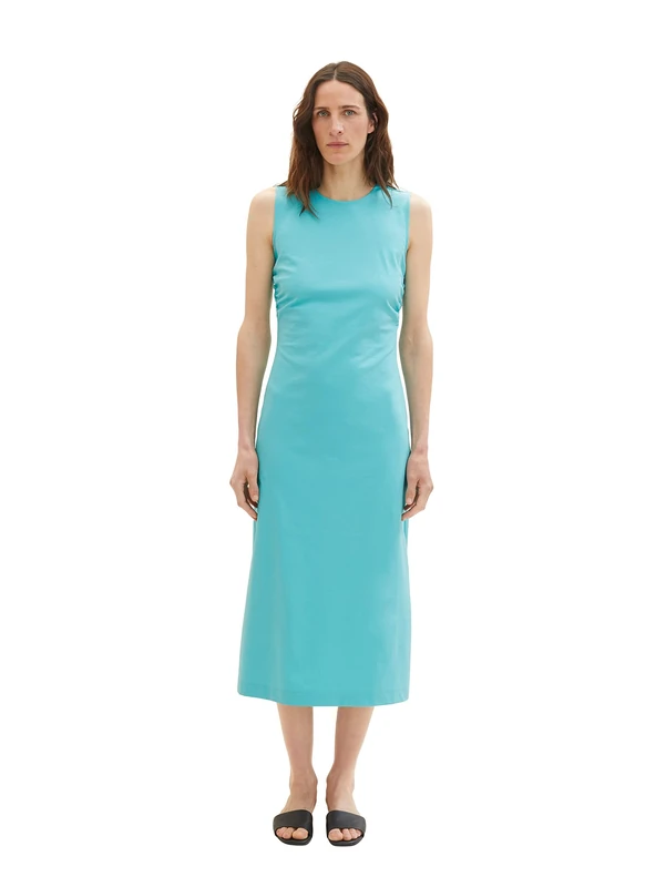 TOM TAILOR Women's Dress with Ruffles, 26007 Teal Radiance, 14