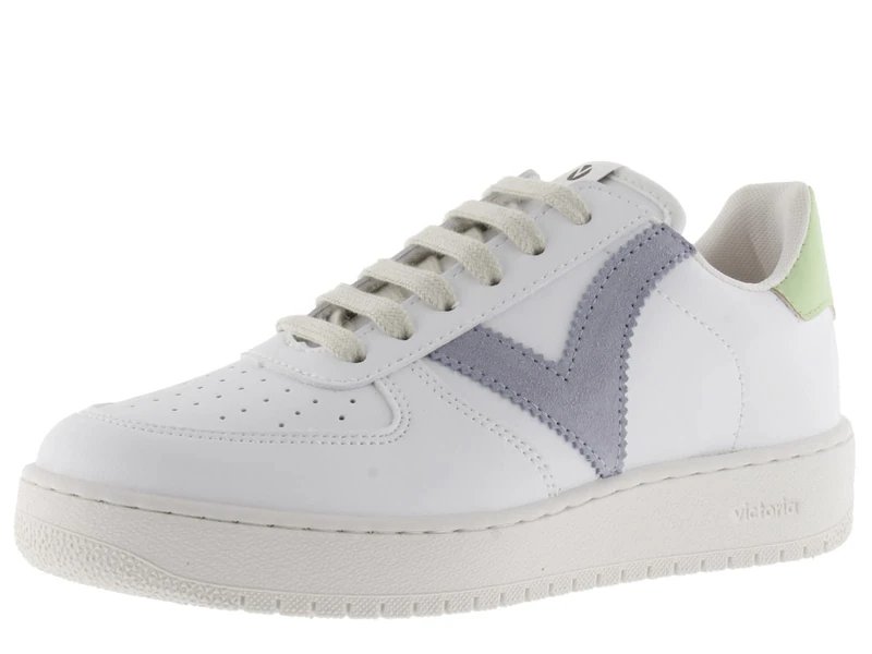 Victoria Madrid Unisex Low Top Trainers Leather Effect & Contrast Coloured Parts 1258201 for Adults, Lilac, 5 UK
