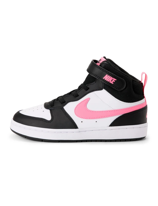 Nike Kids Court Borough Mid 2 (PSV) Shoes, Black/Sunset Pulse/White, 1.5