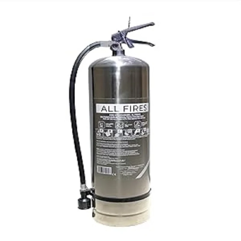 Firexo All in One Stainless Steel Fire Extinguisher (9 Litre / 9 kg) - Multipurpose Extinguisher for ALL FIRES inc. Li-ion Battery Fires! - Emergency Safety Equipment for Home, Kitchen & Fireplace