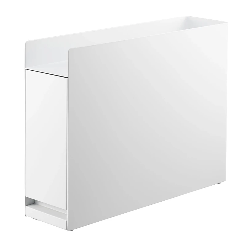 YAMAZAKI 6003 TOWER Sliding Seasoning Rack, white, Steel/Polypropylene, Minimalist, 12.5 x 50～93 x 36.7 cm