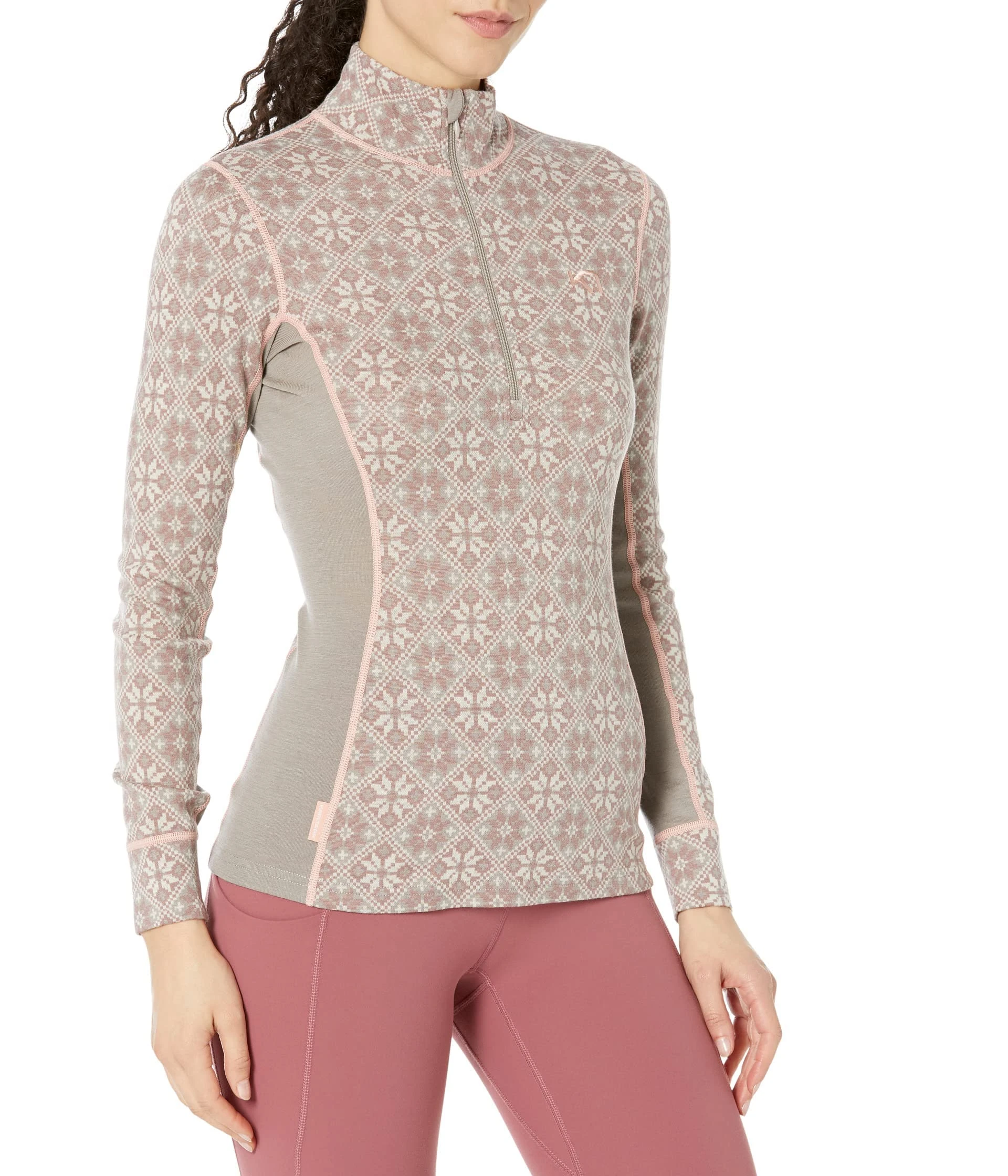 Kari Traa Women's Ski Underwear Rose Halfzip Tech Tee LS, Pink, L