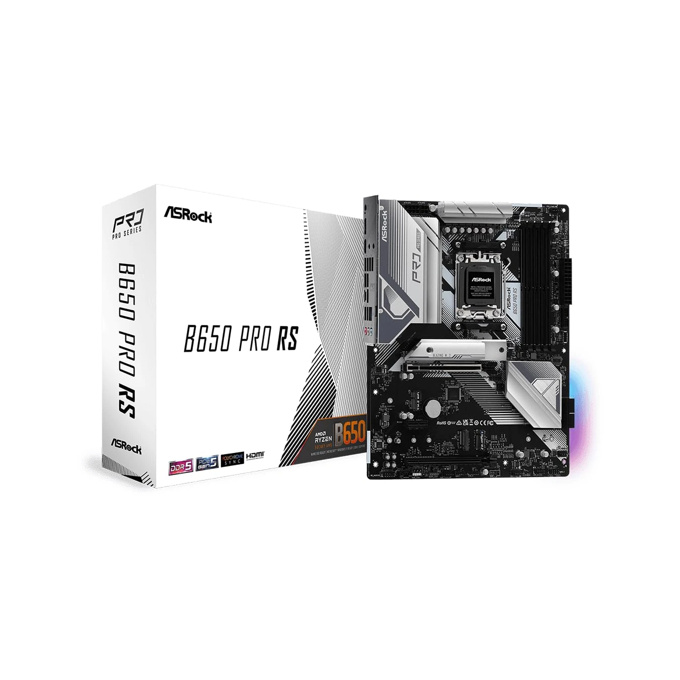 ASROCK B650 PRO RS, AM5, ATX, 4 DDR5, 3 M.2, 4 SATA, HDMI, DP, USB C