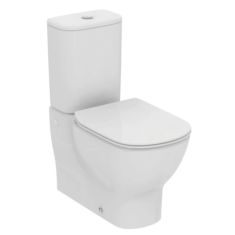 Ideal Standard Tesi Back to Wall Close Coupled Toilet with 6/4 Litre Cistern and Soft Close Seat