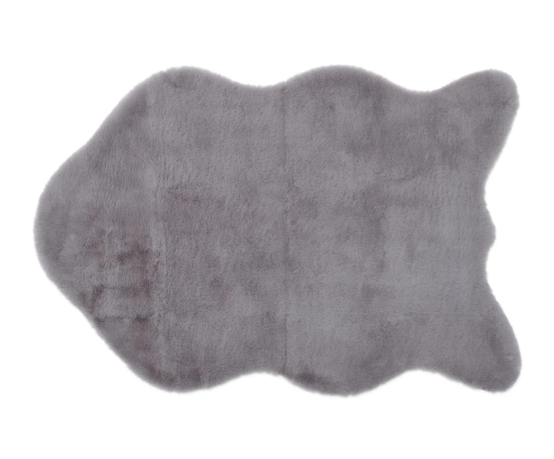 Gözze - Soft, Elegant Faux Leather Rug, 80 x 120 cm - Silver