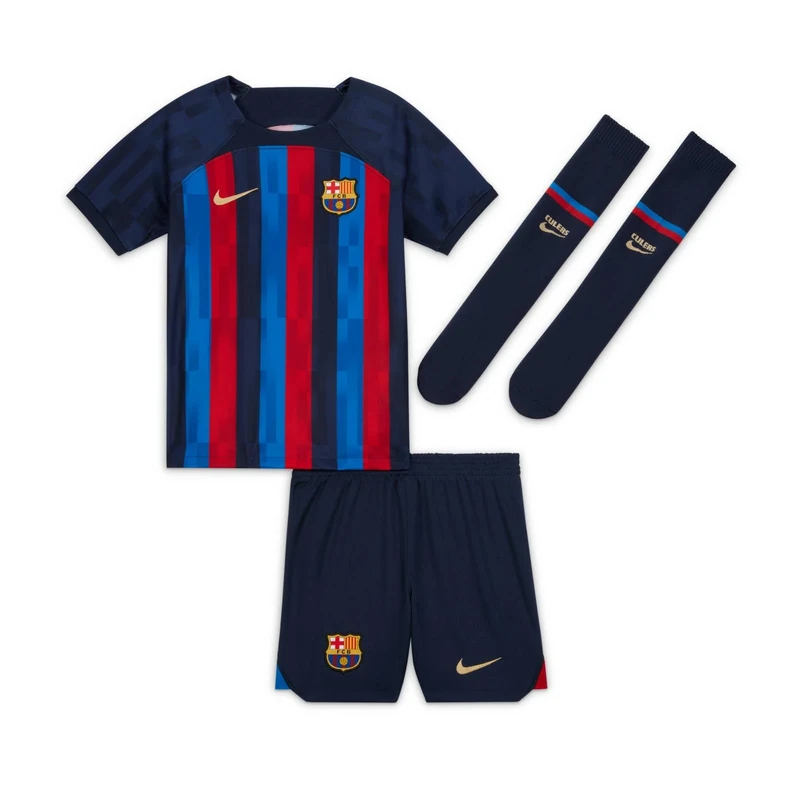 NIKE Fcb Lk Df Kit Hm FC Barcelona Equipment, OBSIDIAN/SESAME, M