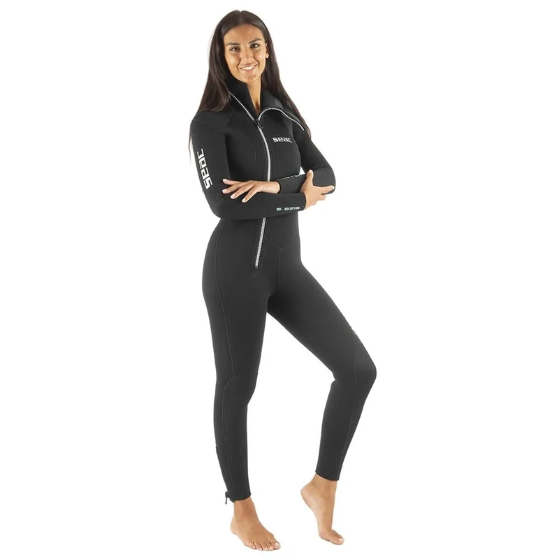 Seac Club Lady 5.0, 5 mm neoprene suit with integrated hood and Powertex protections in the shoulders, knees and lower back
