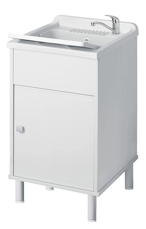 Negrari Washbasin with Outdoor/Indoor Cabinet, PVC Resin 1 Door 45 x 50 x 85 cm, Medium