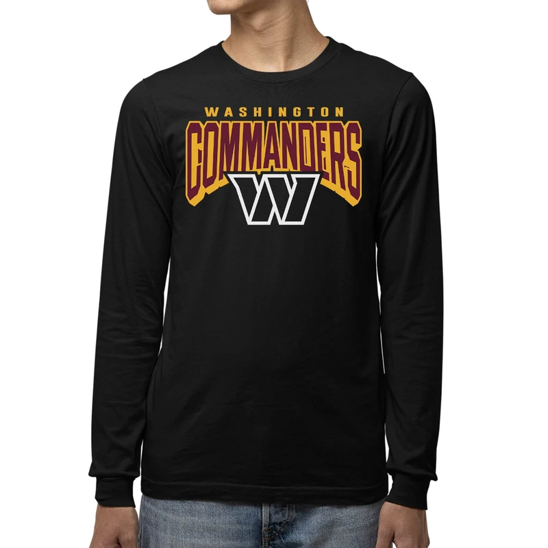Junk Food Clothing x NFL - Washington Commanders - Bold Logo - Men's and Women's Long Sleeve Fan Shirt - Size Large