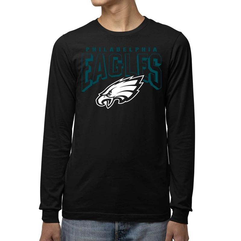 Junk Food Clothing x NFL - Philadelphia Eagles - Bold Logo - Men's and Women's Long Sleeve Fan Shirt - Size Small - Image 1