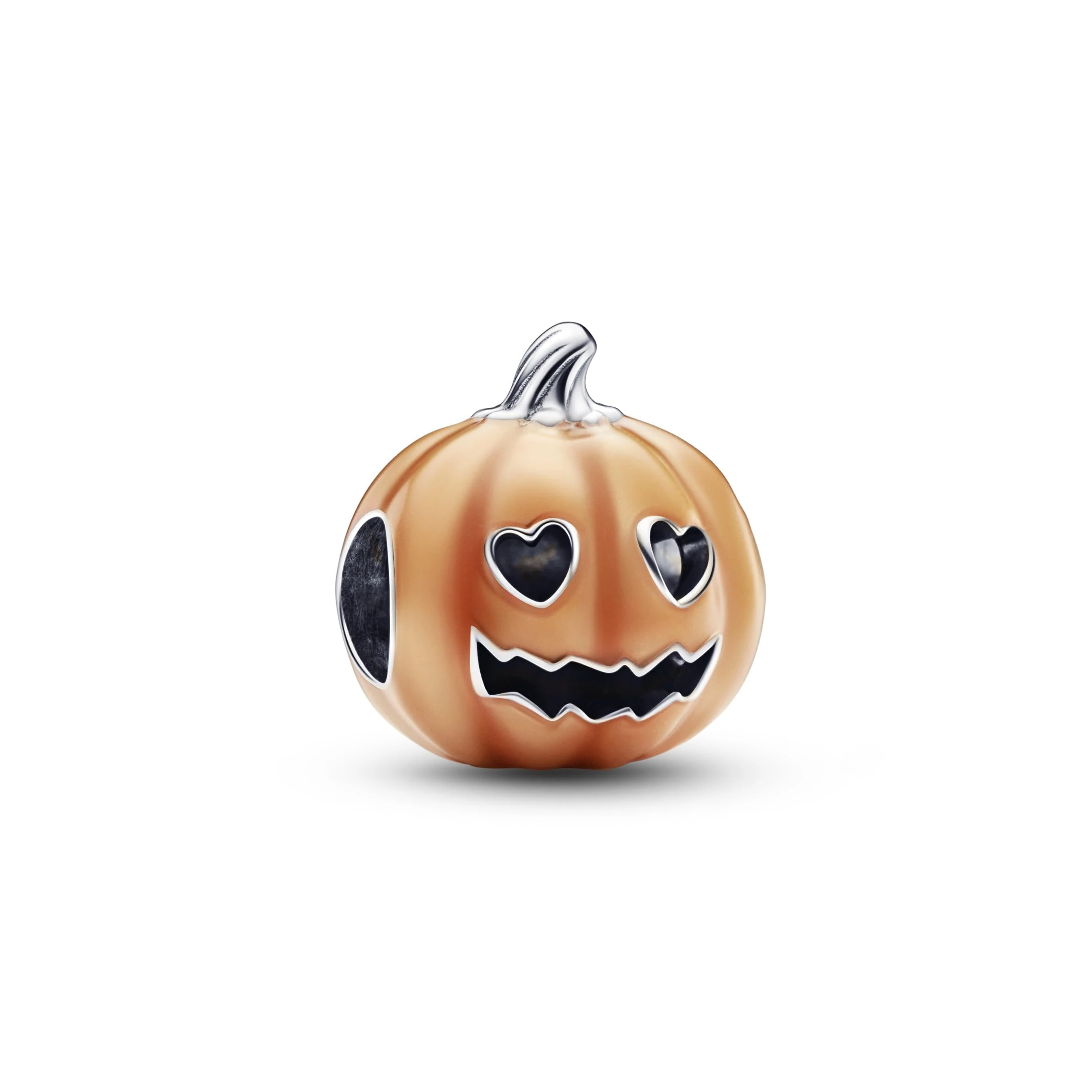 Pandora Moments Pumpkin sterling silver charm with glow in the dark transparent orange enamel