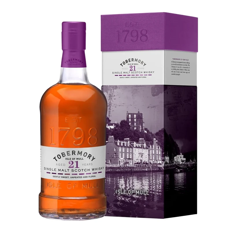 Tobermory 21 Year Old Single Malt Scotch Whisky | 70cl | 46.3% | Brown Sugar, Pineapple & Sticky Toffee