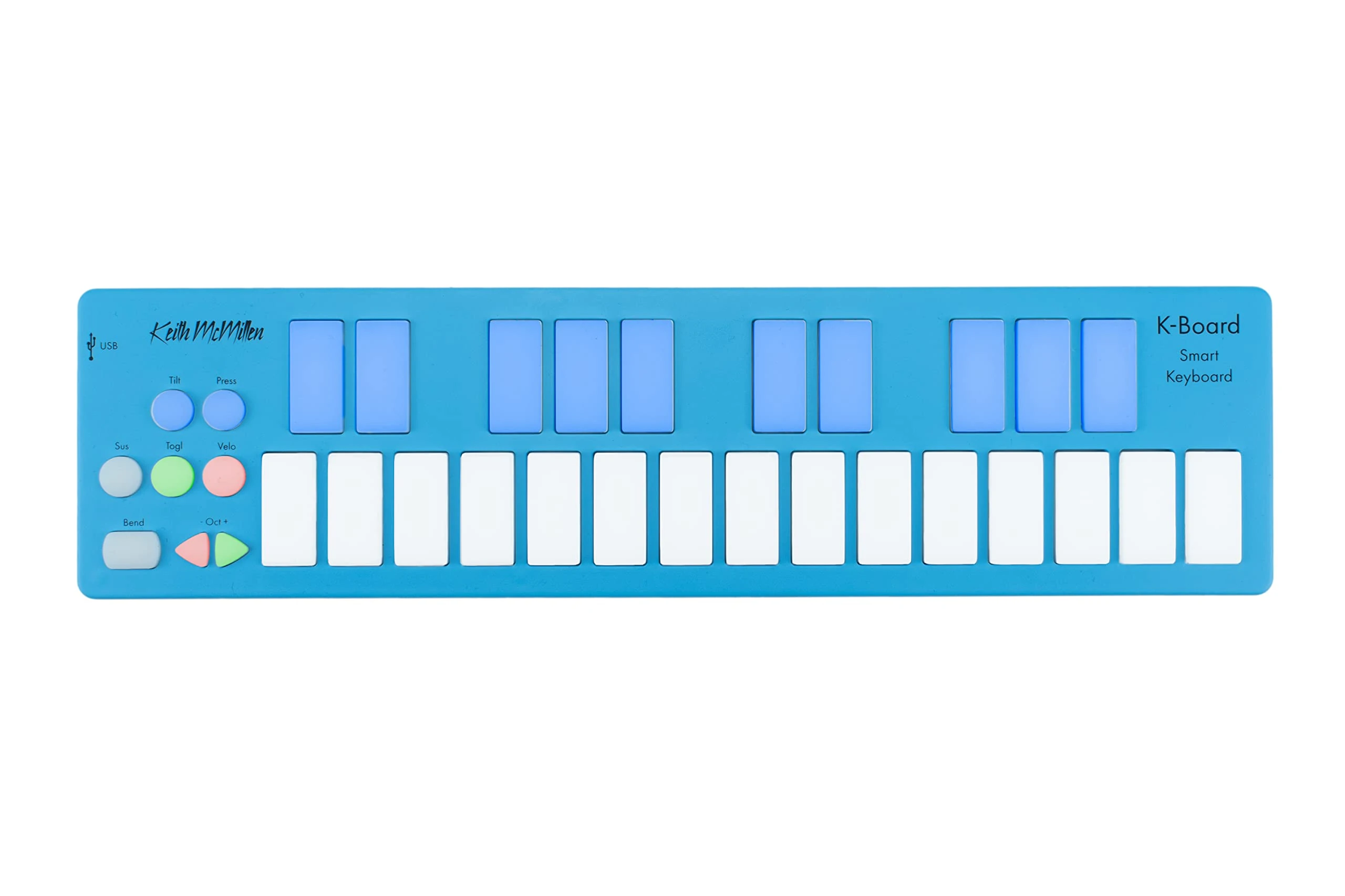 Keith McMillen Instruments K-Board-C | Colorful 25 Key USB MPE MIDI Keyboard Controller with USB-C (Aqua)