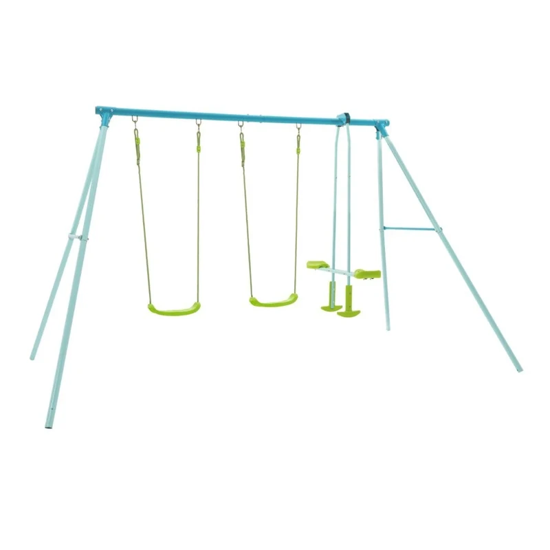 TP Toys | Double Swing Set with Glider | Two Swing Seats & Glide Ride | Steel Frame | 3-10 Years | Suitable for up to 4 Children
