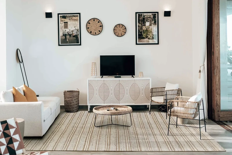 HAMID - Wool and Jute Rugs Olivia Hand Woven Wool Jute Rug for Living Room Bedroom Natural White (120 x 170 cm)