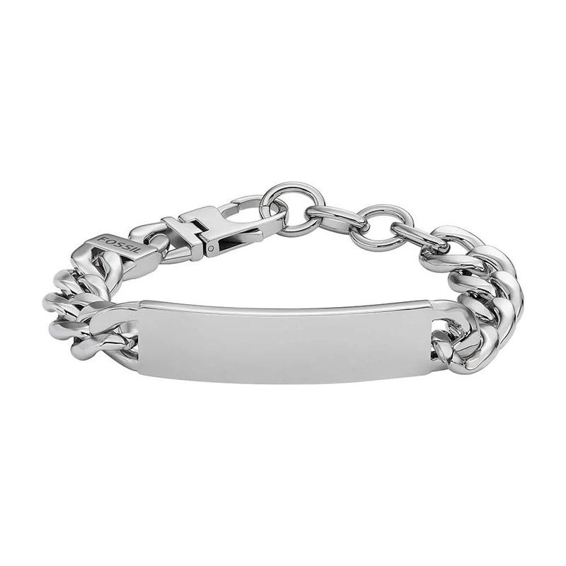 Fossil Bracelet for Men Drew, Length: 223.4mm, Width: 46.3mm, Height: 12.3mm Silver Stainless Steel Bracelet, JF04155040