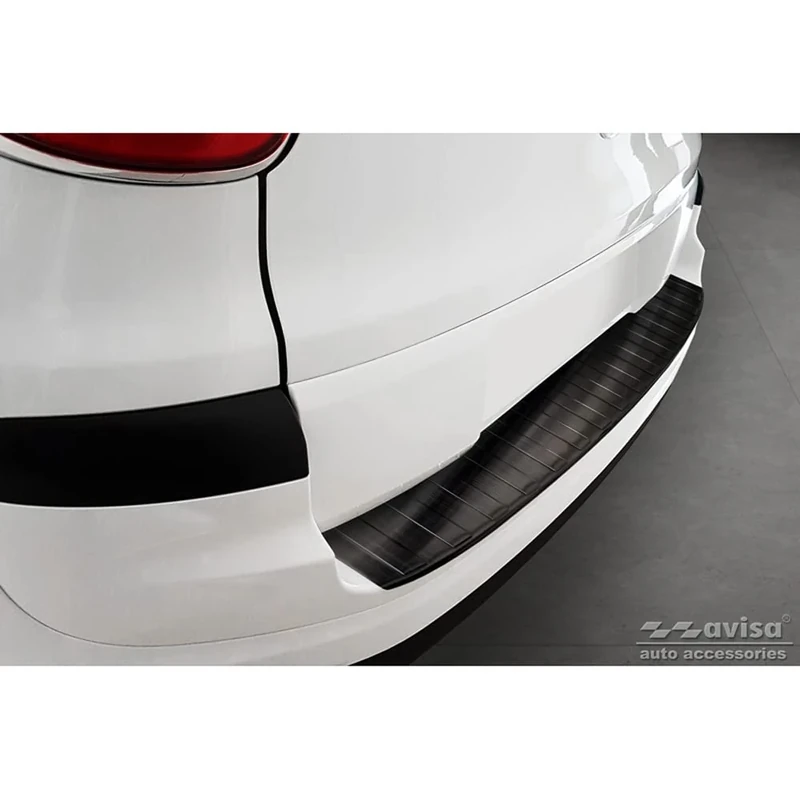 Avisa Black Stainless Steel Rear bumper protector compatible with Fiat 500L Facelift 2017- 'Ribs'