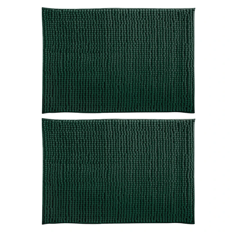 Set of 2 Non-Slip Bath Mats in Green 60 x 90 cm